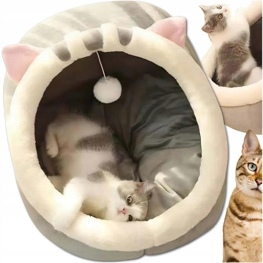 CAT BED BOOTH COTTAGE SOFT BED PLUSH PILLOW Packaging status original