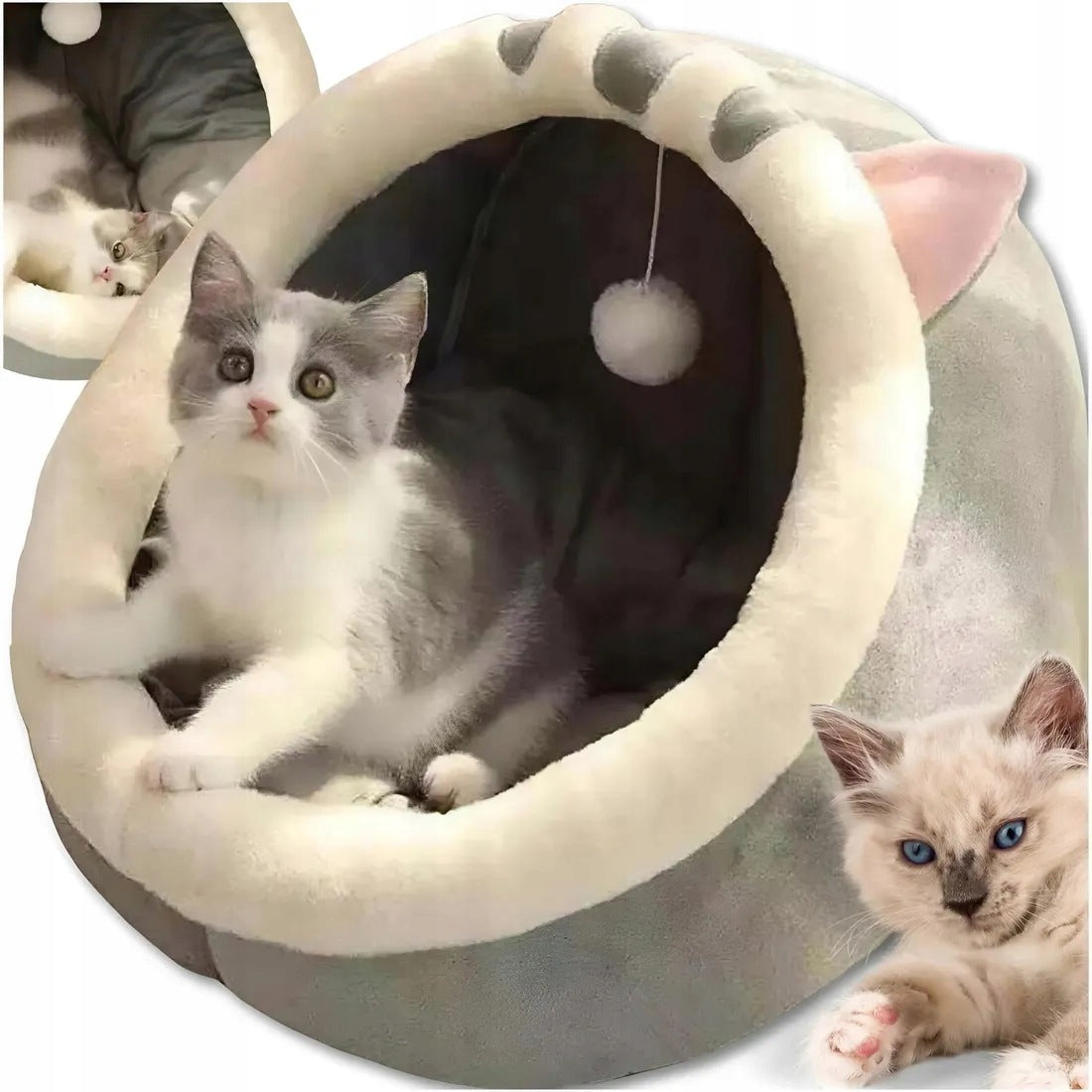 CAT BED BOOTH COTTAGE SOFT BED PLUSH PILLOW