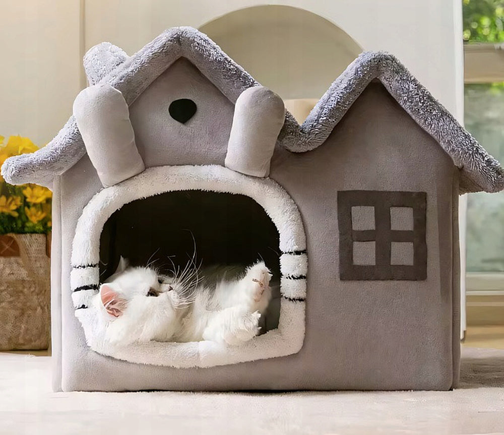 CAT BED COTTAGE PLAYPEN PLUSH PILLOW BEDDING KENNEL Manufacturer code EB372