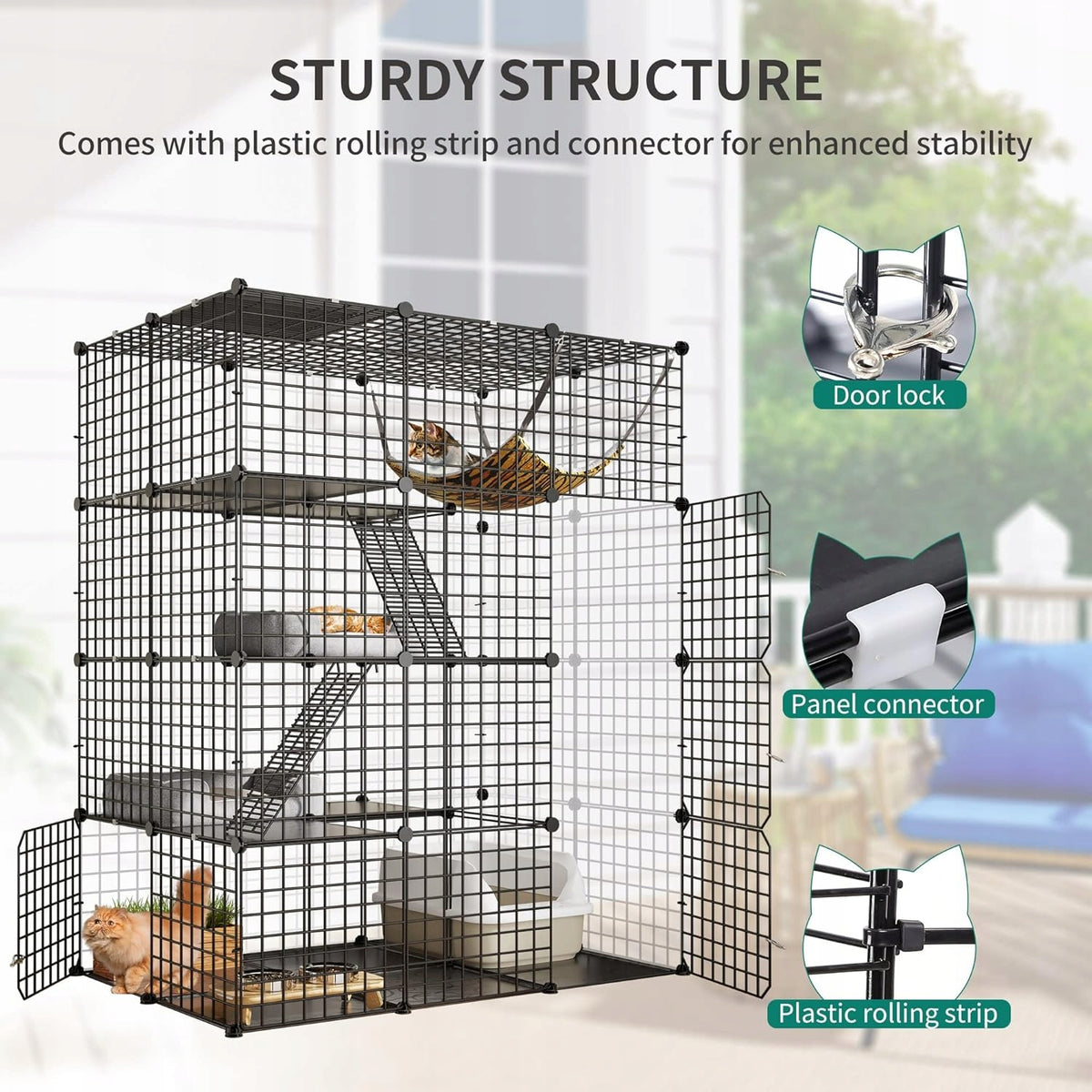 CAT CAGE LARGE 4 STOREY FLOORS FOR KITTENS WITH FERRET PIG HAMMOCK Manufacturer code PSPPPC-0017-E