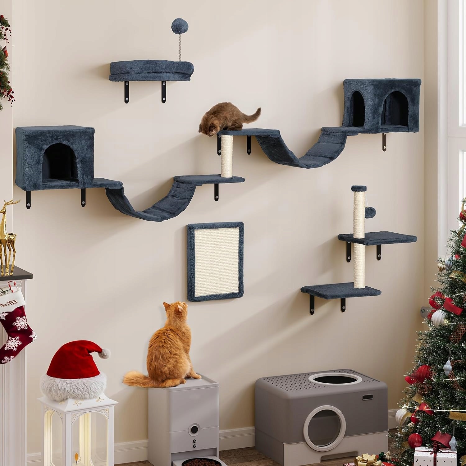 CAT CLIMBING WALL SET 8-PIECE YITAHOME SCRATCHING POST HOUSE BRIDGE Packaging status original