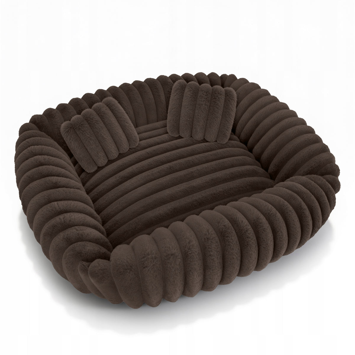 CAT DOG BED 80x70 WITH PILLOWS SOFT WRAPPING RABBIT FUR Packaging status original