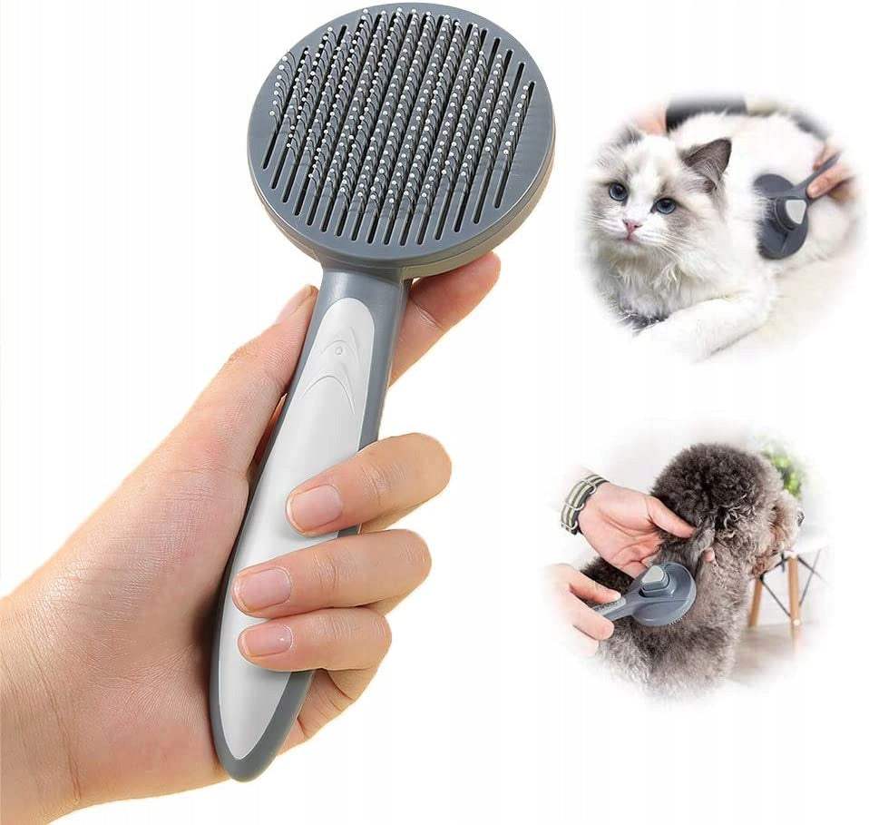 CAT DOG BRUSH for Hair Self-Cleaning Carded Comb Trimmer