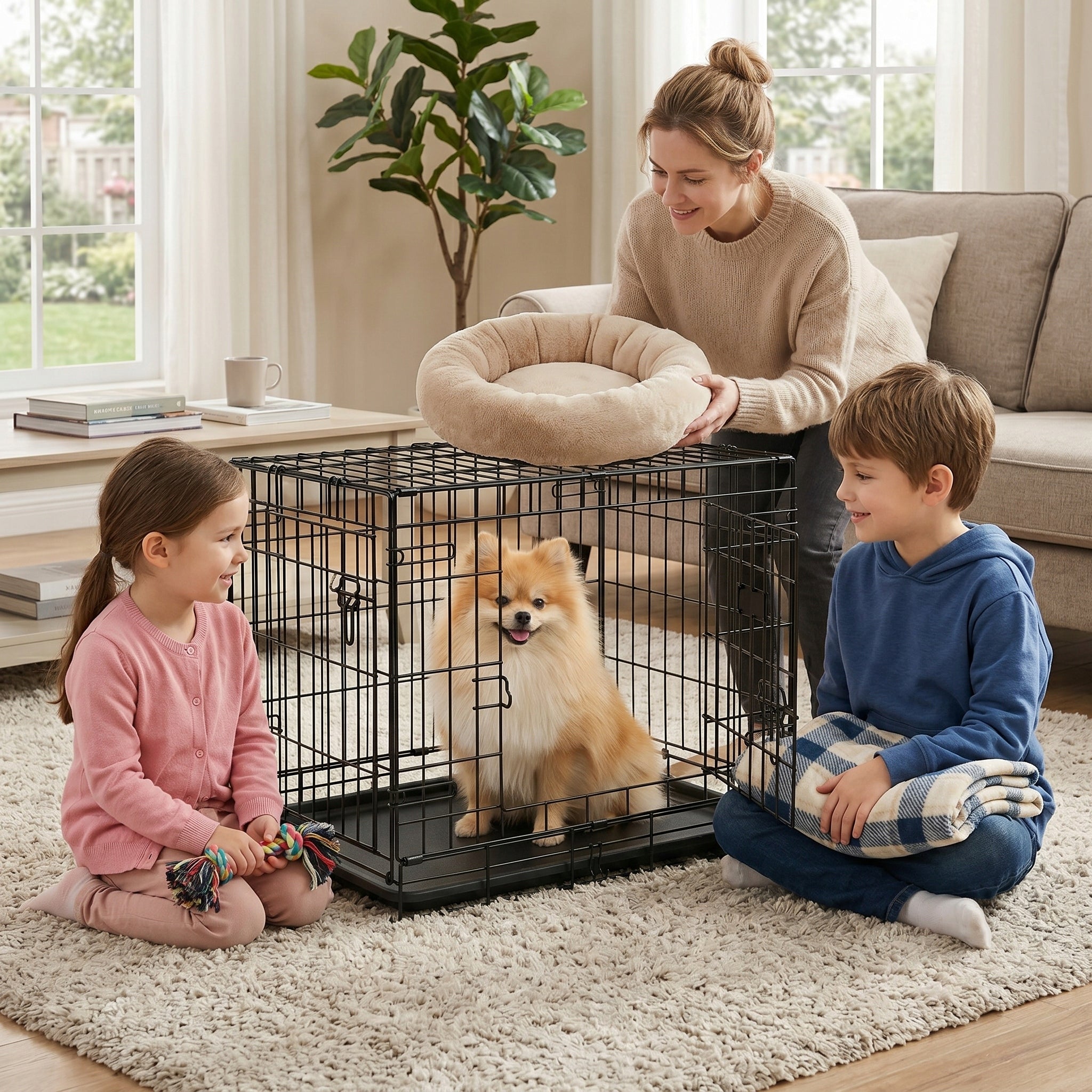 CAT DOG CAGE METAL KENNEL ANIMAL TRANSPORTER 61,5x44x52 cm M Manufacturer code TZ-06 Klatka transporter zwierząt kennelowa