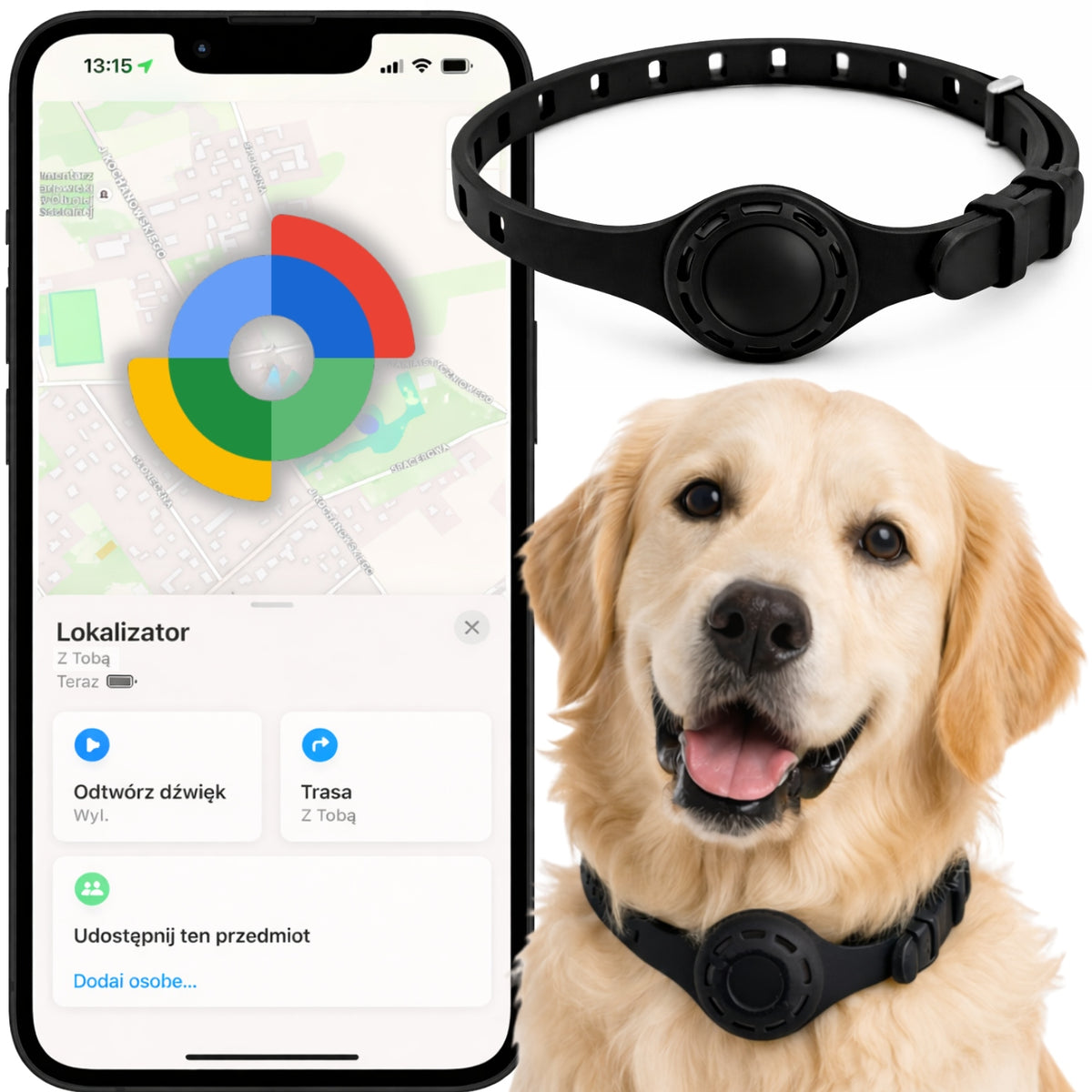 CAT DOG COLLAR WITH GOOGLE FIND MY ANDROID TAG SMART CASE