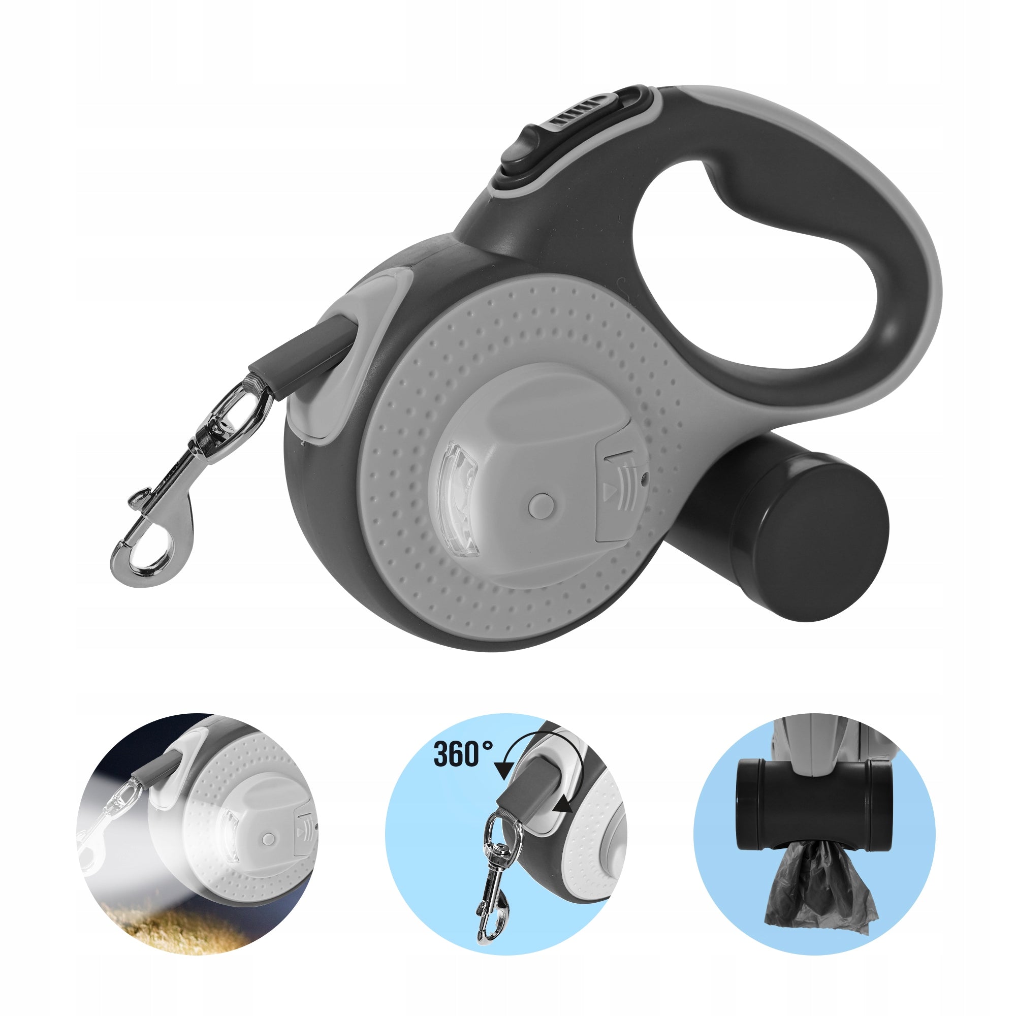 CAT DOG LEASH AUTOMATIC TAPE STRONG 5M FLASHLIGHT BAG CONTAINER SZ