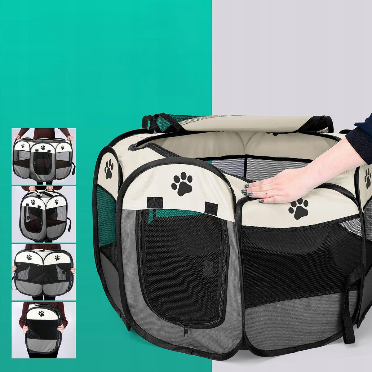 CAT DOG PET PLAYPEN FOR HOME FOLDING VENTILATION WATERPROOF 75x75cm Packaging status original