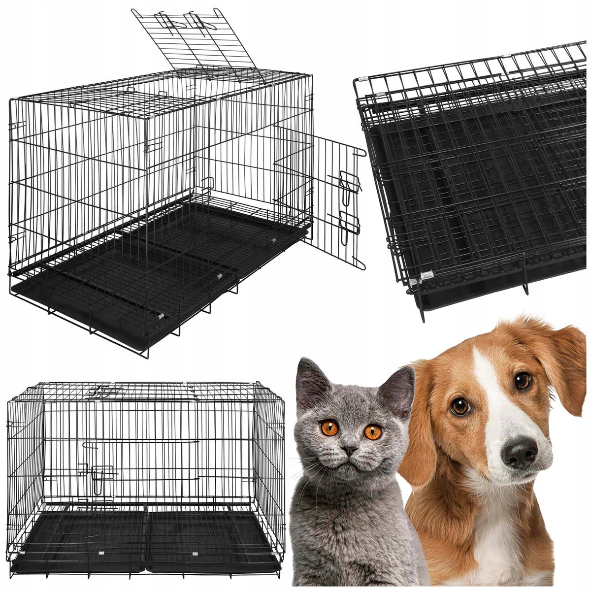 CAT DOG PLAYPEN CAGE STRONG METAL CATWALK LARGE 100x70x60cm
