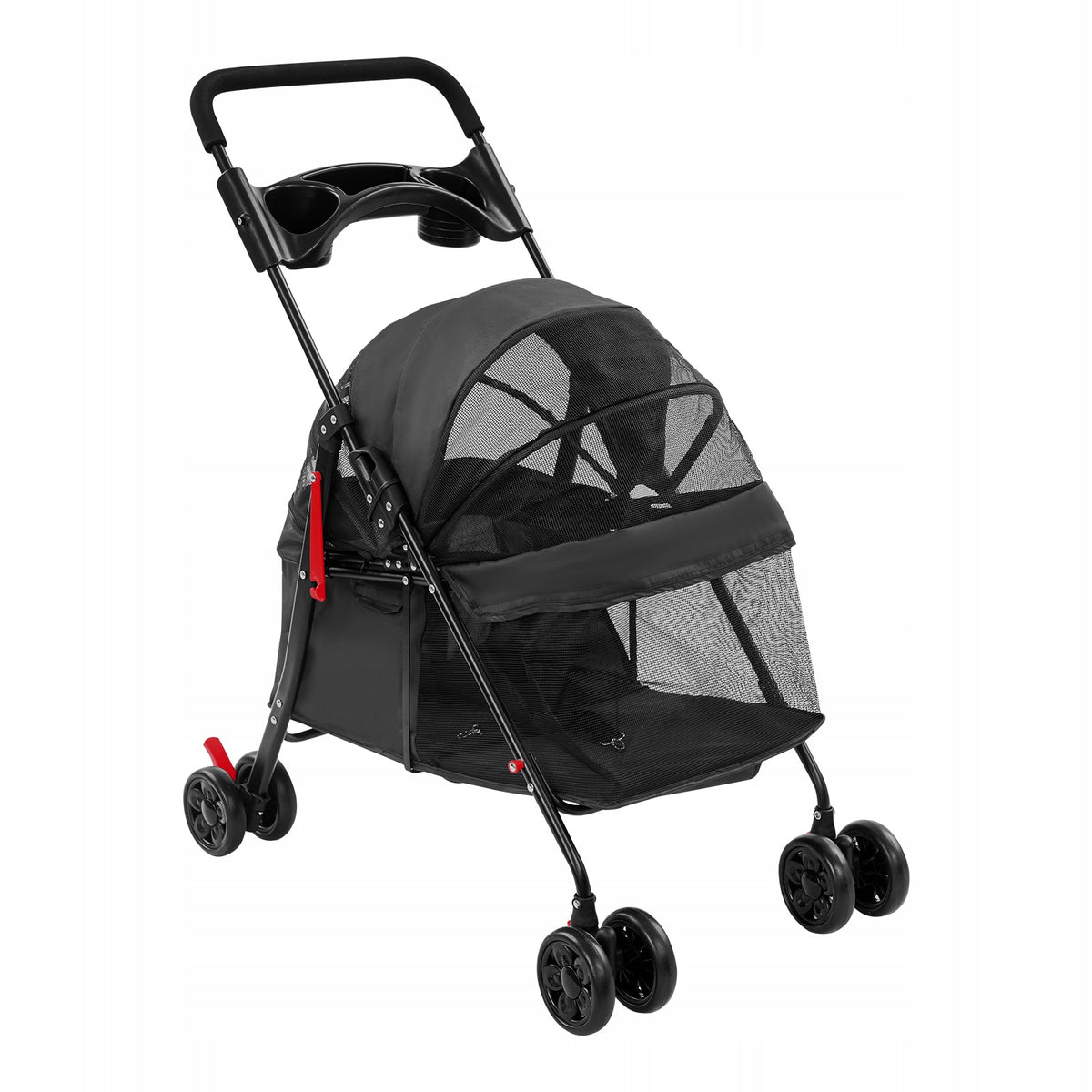 CAT DOG STROLLER FOLDING LOAD CAPACITY 18KG WHEEL 360° BRAKES CUP HOLDER