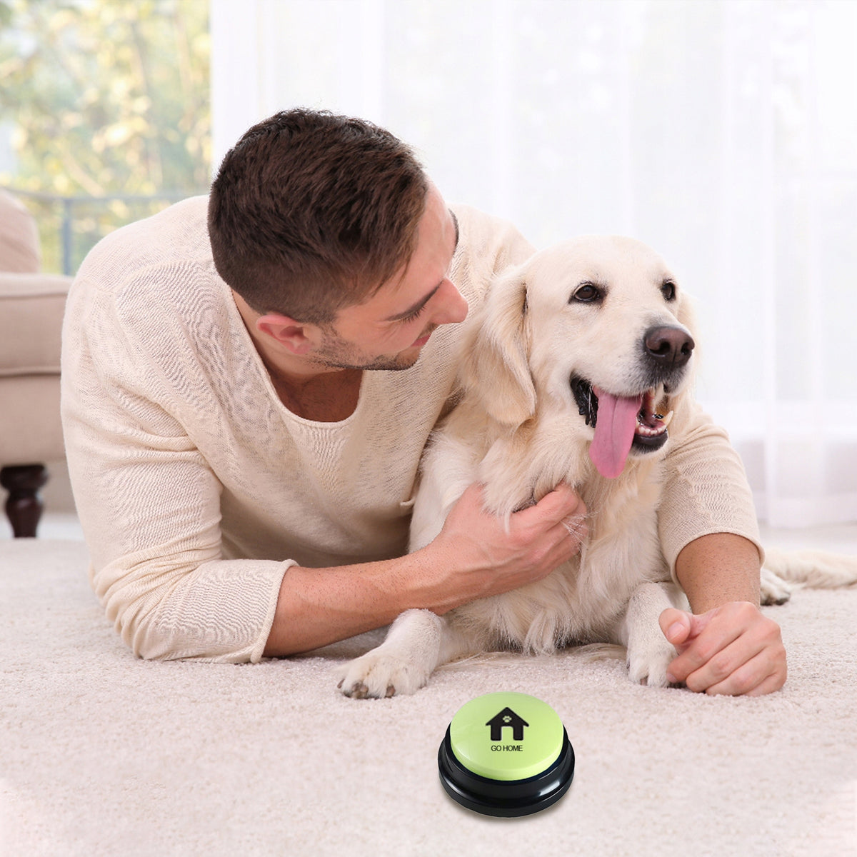 CAT DOG TRAINING BUTTON SOUND RECORDING BUTTONS LEARNING 4 PCS. Packaging status original