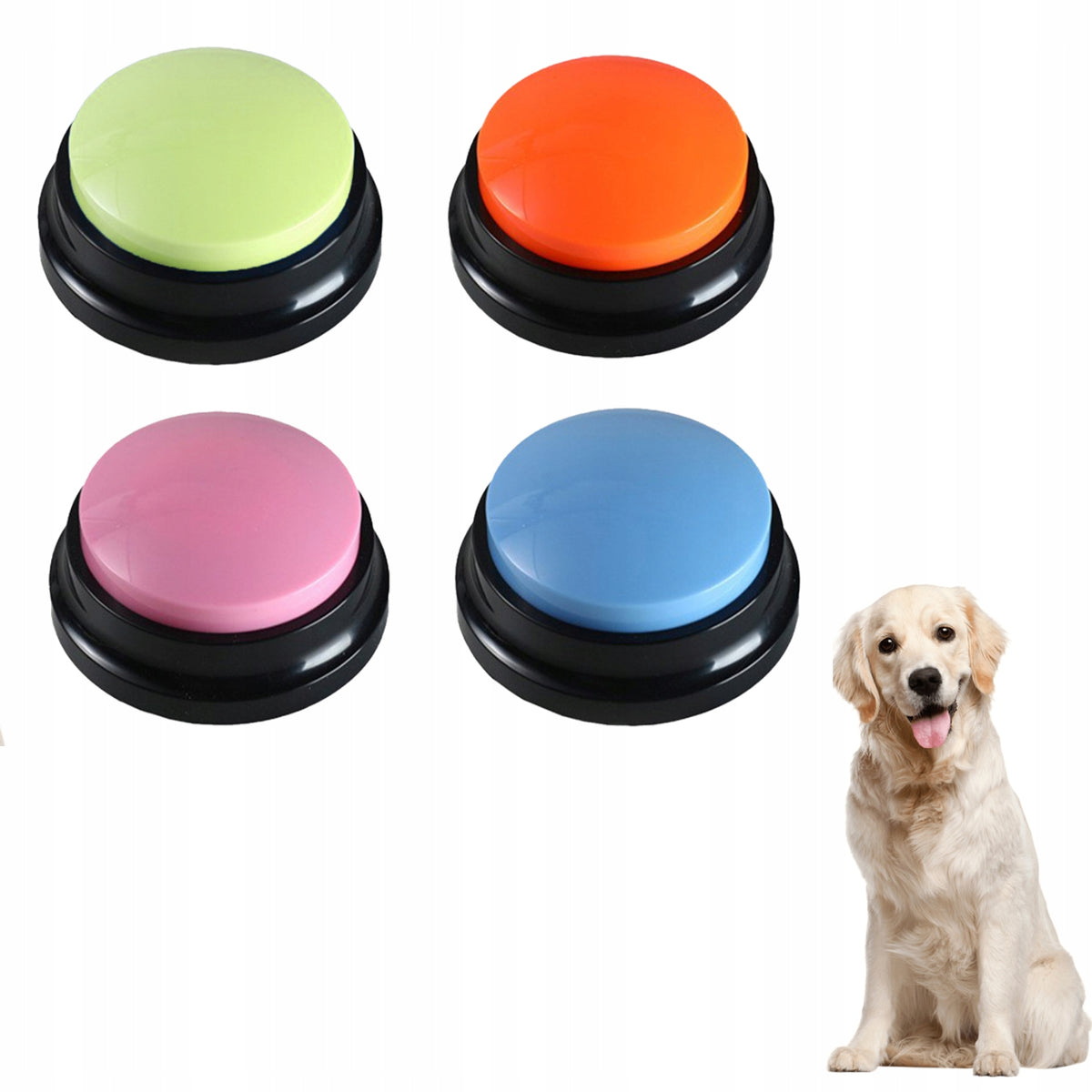 CAT DOG TRAINING BUTTON SOUND RECORDING BUTTONS LEARNING 4 PCS.