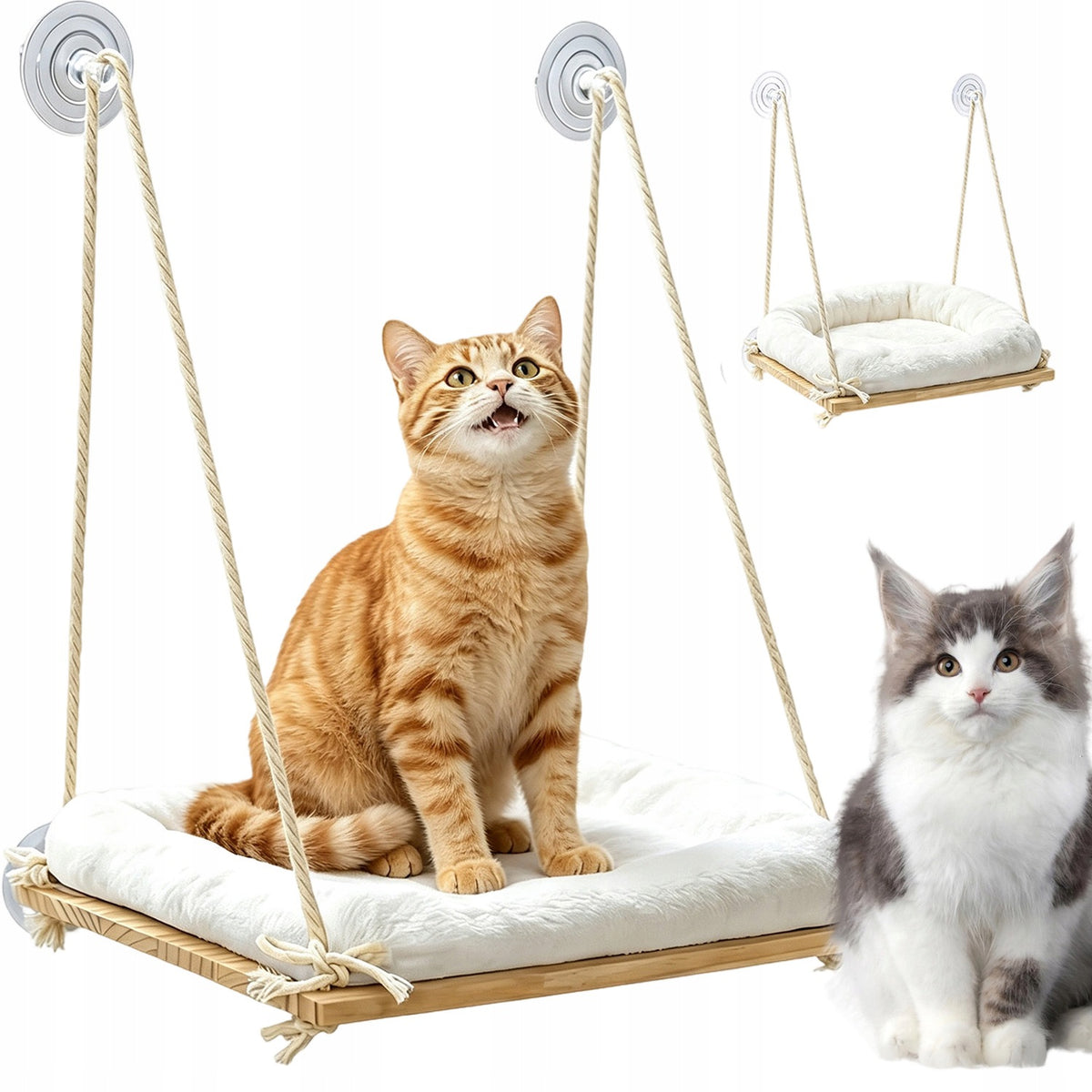 CAT HAMMOCK FOR WINDOW-BED ON SUCTION CUPS SOLID UP TO 36KG