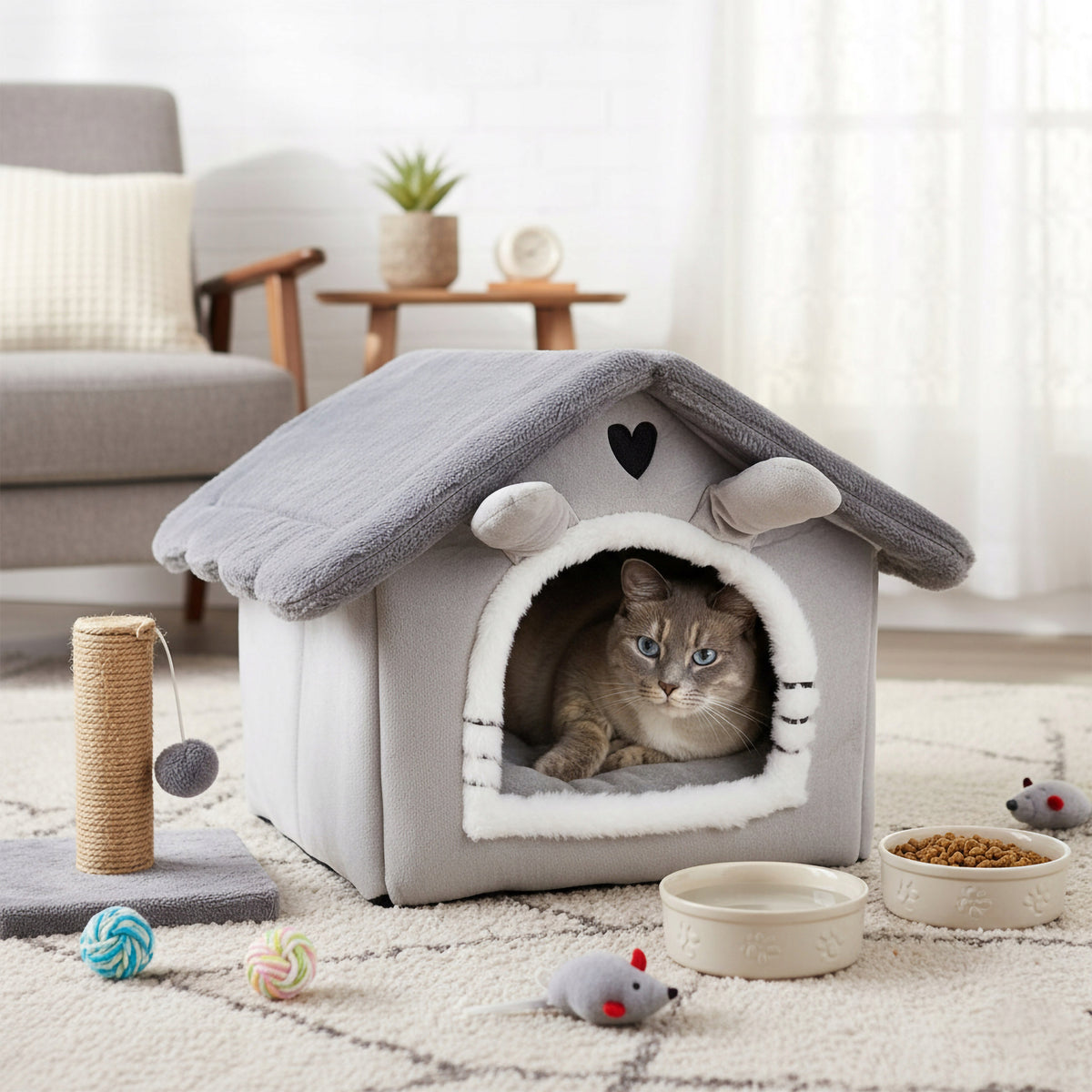 CAT HOUSE BED BOOTH PLUSH SOFT PLAYPEN PILLOW KENNEL BED EAN (GTIN) 5905523064438