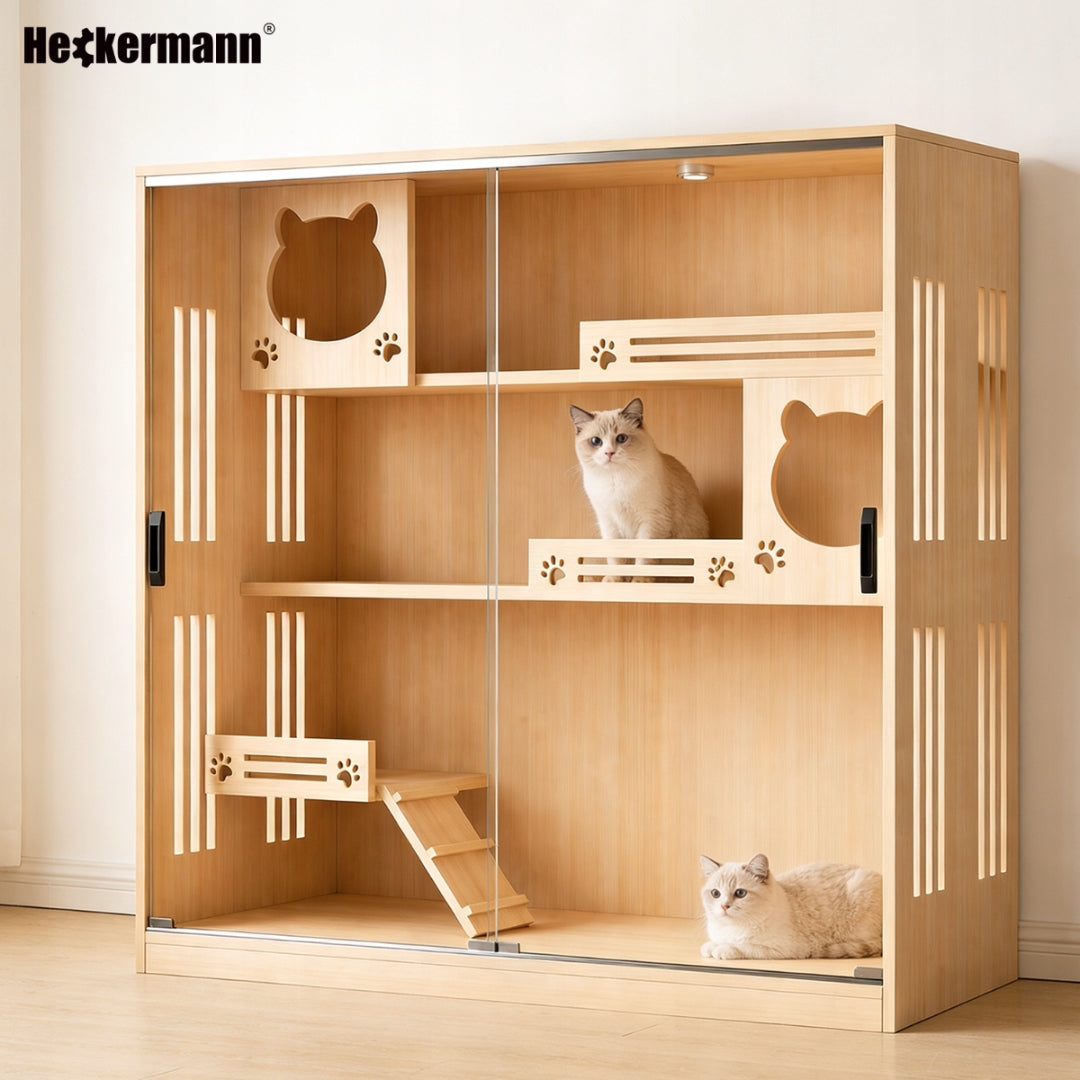 CAT HOUSE BED TOWER BOOTH 3 LEVEL HOUSE CABINET 120x120x40cm Packaging status original