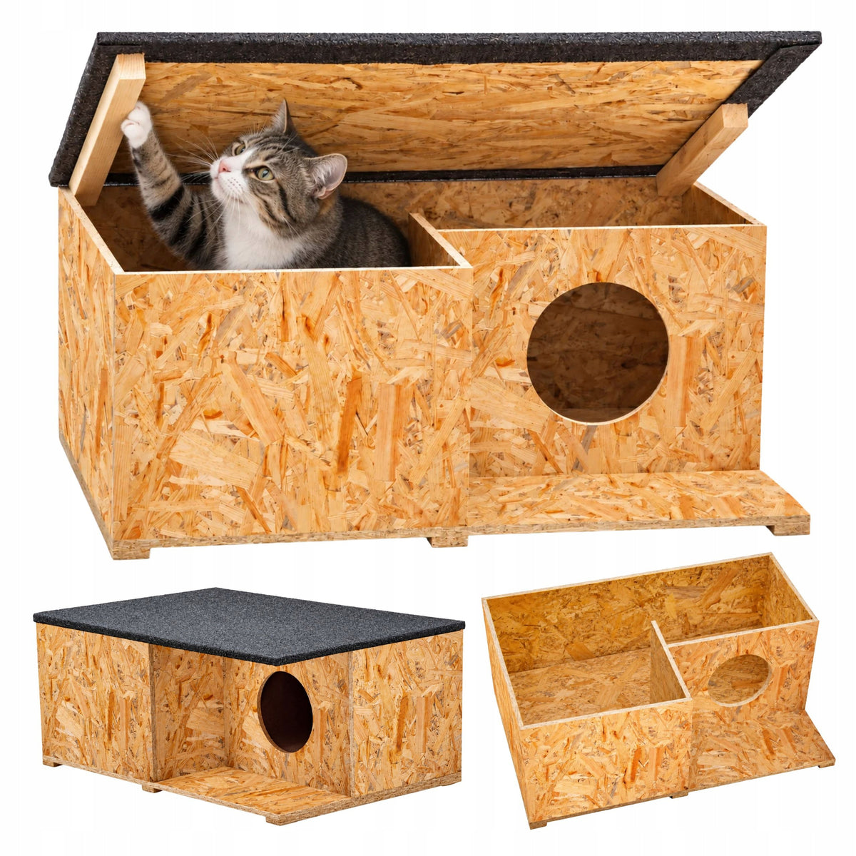 CAT HOUSE BOOTH FULLY FOLDED BED FOR THE WINTER