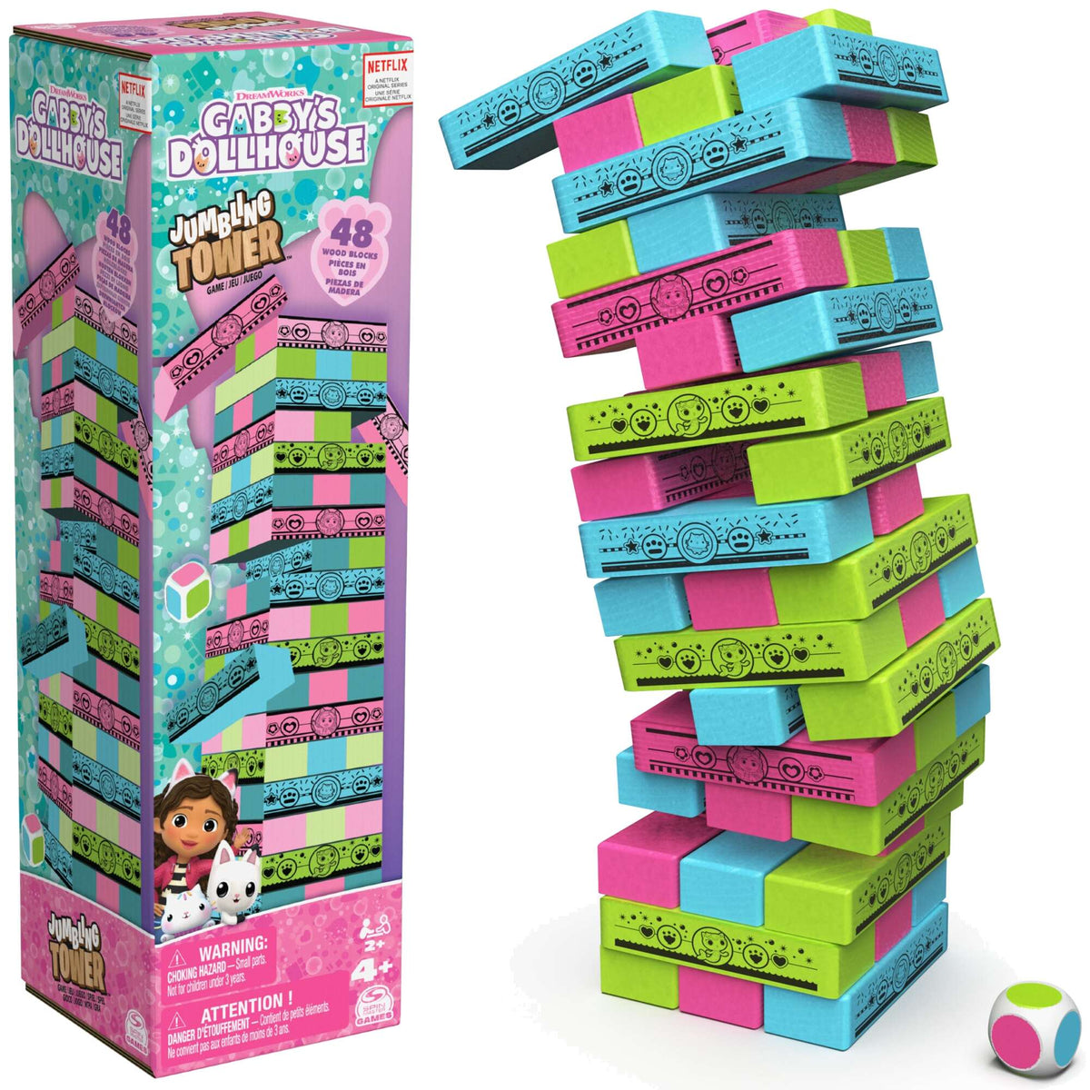 CAT HOUSE GABI GAME DANCING WOBBLY TOWER GABBY'S DOLLHOUSE WOODEN