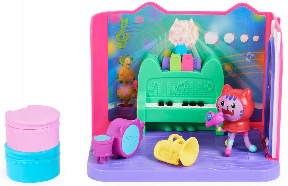 CAT HOUSE GABI MUSIC ROOM FIGURINE DJ CATNIP PIANO DRUMS + AKC Packaging status original