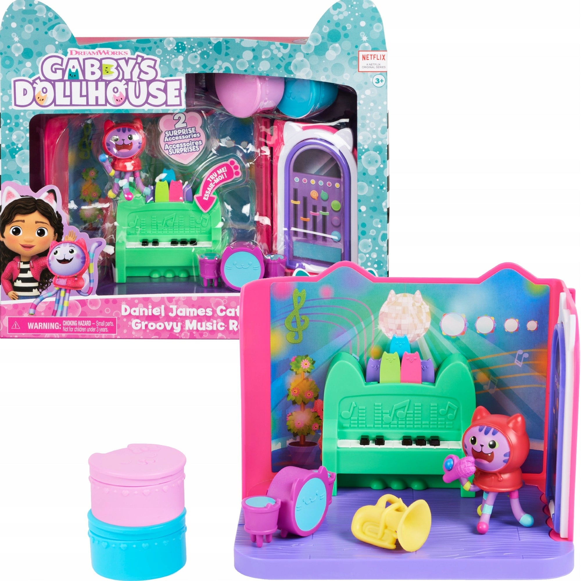 CAT HOUSE GABI MUSIC ROOM FIGURINE DJ CATNIP PIANO DRUMS + AKC