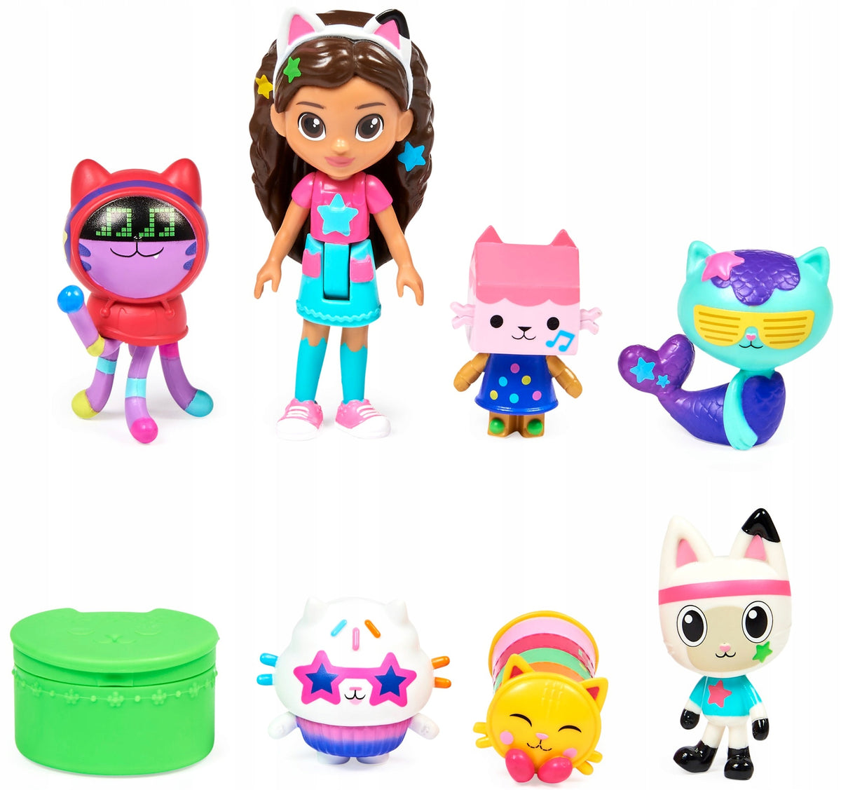 CAT HOUSE GABI PARTY SET 7 FIGURINES PANDA MERMAID FAIRY AKC. Packaging status original