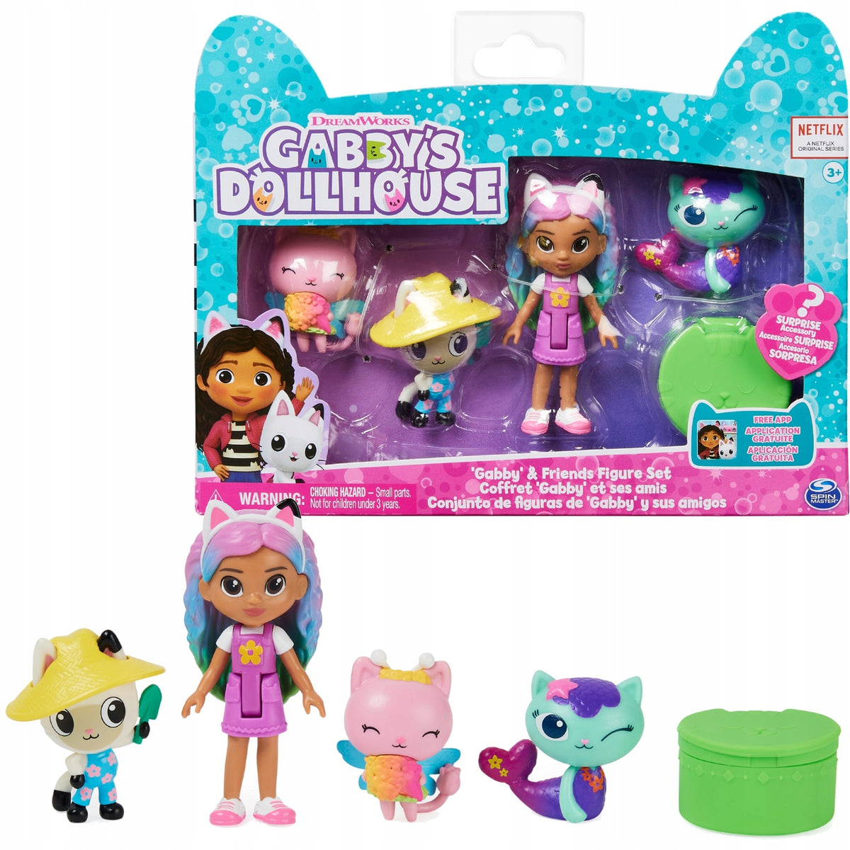 CAT HOUSE GABI SET OF FRIENDS 4 FIGURINES MERMAID DOLL PANDUŚ AKC