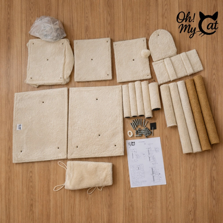 CAT SCRATCHER 125cm High House Bed Post Toy Beige Tree Manufacturer code 050-MPJ-N050