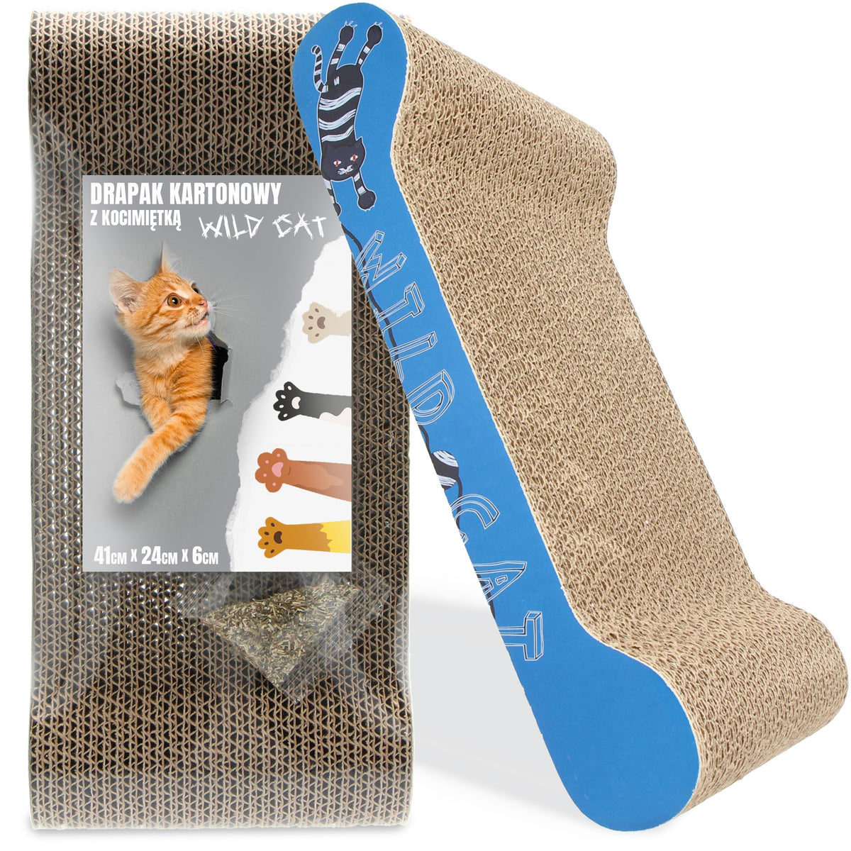 CAT SCRATCHER 41x24 cm CARDBOARD CATNIP BED Drapan E6