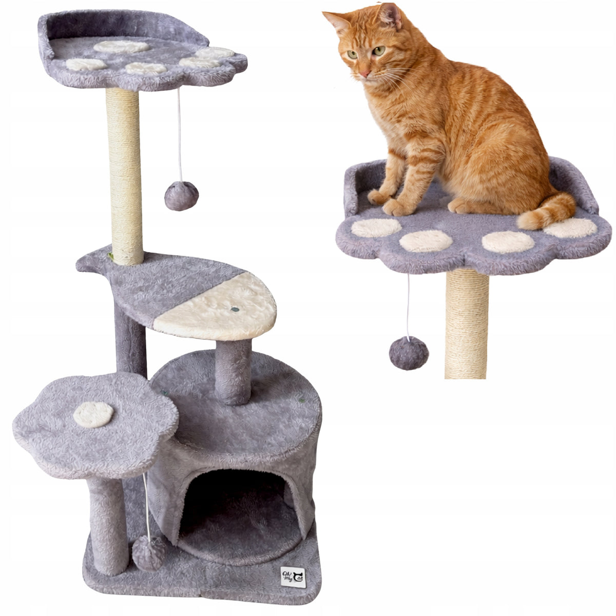 CAT SCRATCHER 87cm Tower Large Booth BED quality Sizal POST Cottage