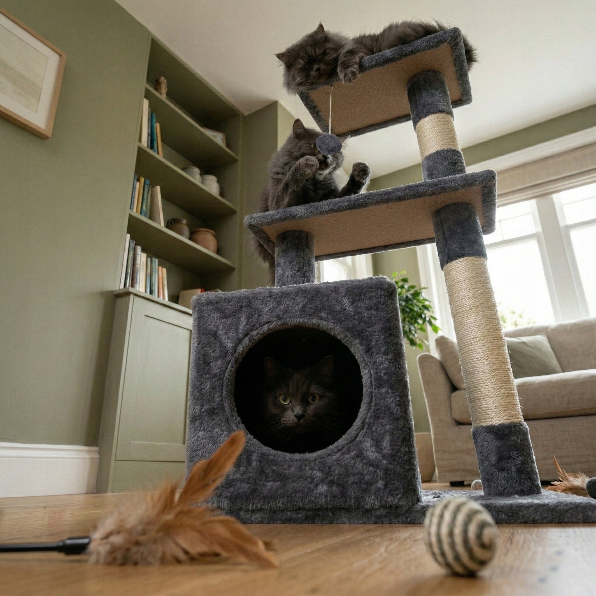 CAT SCRATCHER BED COTTAGE BOOTH TOWER SCRATCHING POST SISAL TOY Trade name DK-13 DRAPAK DLA KOTA LEGOWISKO DOMEK BUDKA WIEŻA SŁUPEK DO DRAPANIA SIZAL ZABAWKA
