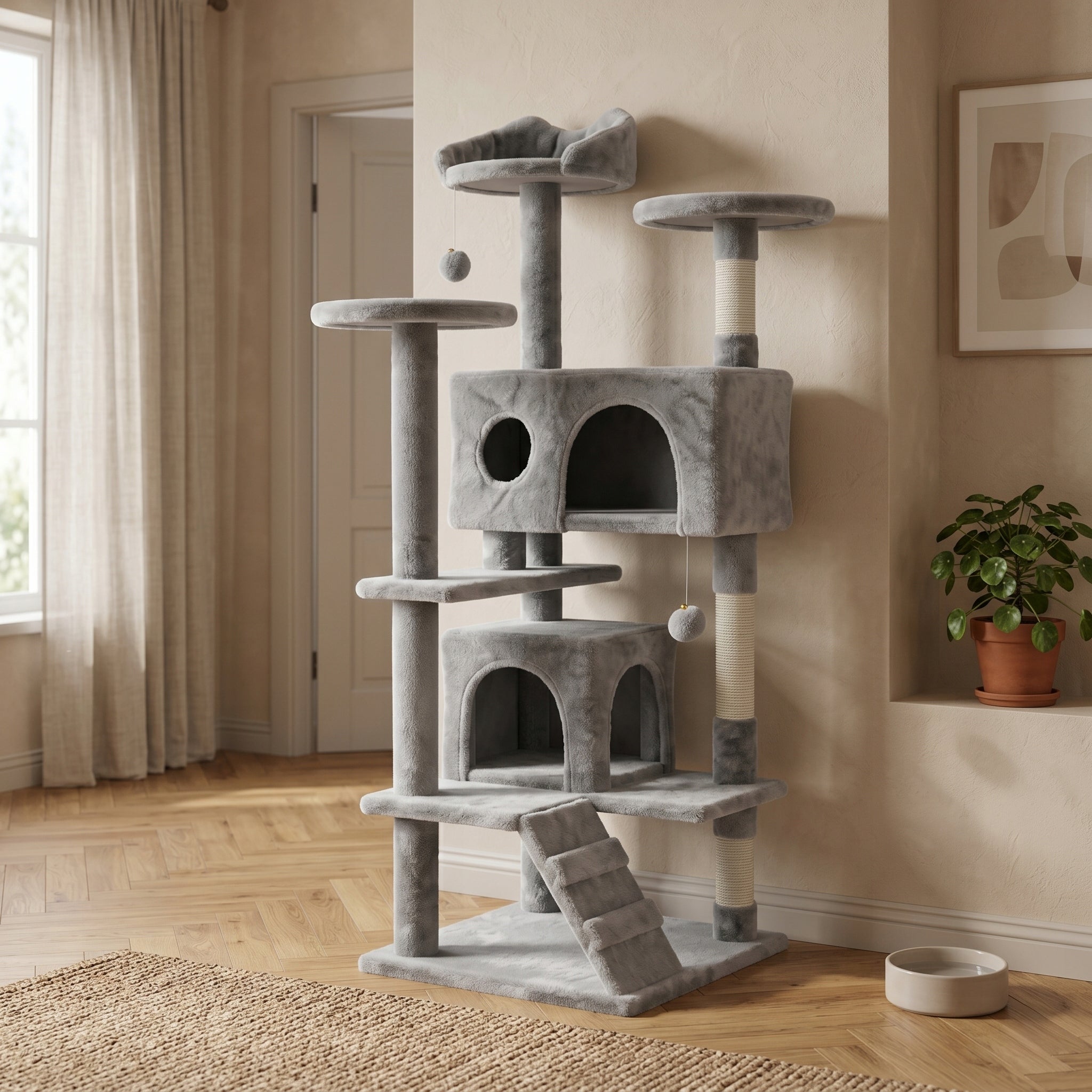CAT SCRATCHER BED COTTAGE POST TOWER SCRATCHING TOY LARGE HIGH Brand Be-Active.pl