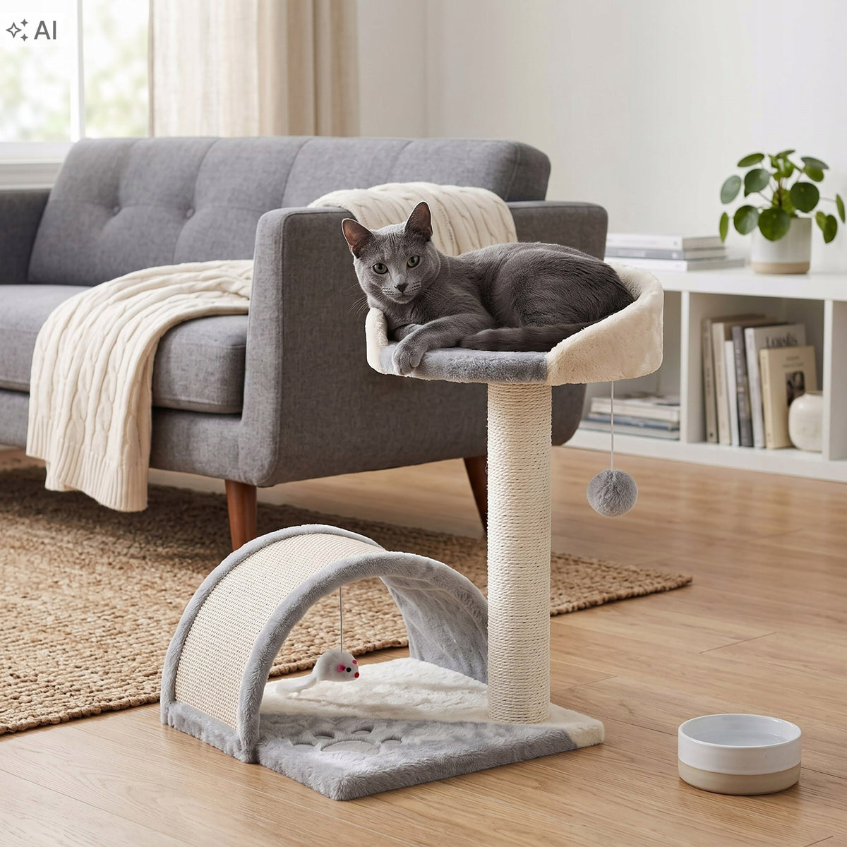 CAT SCRATCHER BED HOUSE BOOTH TOY LARGE POST TOWER 2 LEVELS Packaging status original