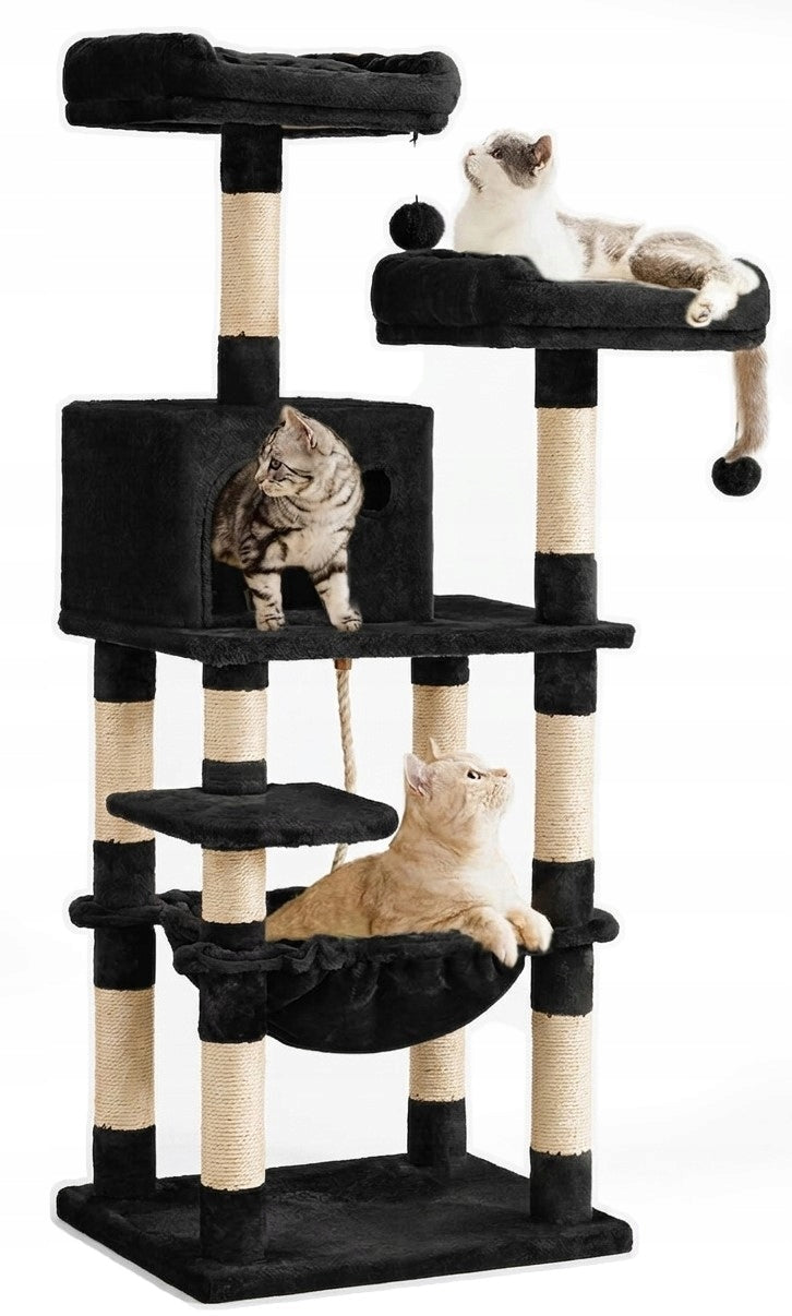 CAT SCRATCHER BLACK HOUSE BOOTH TREE TOWER XXL 143cm