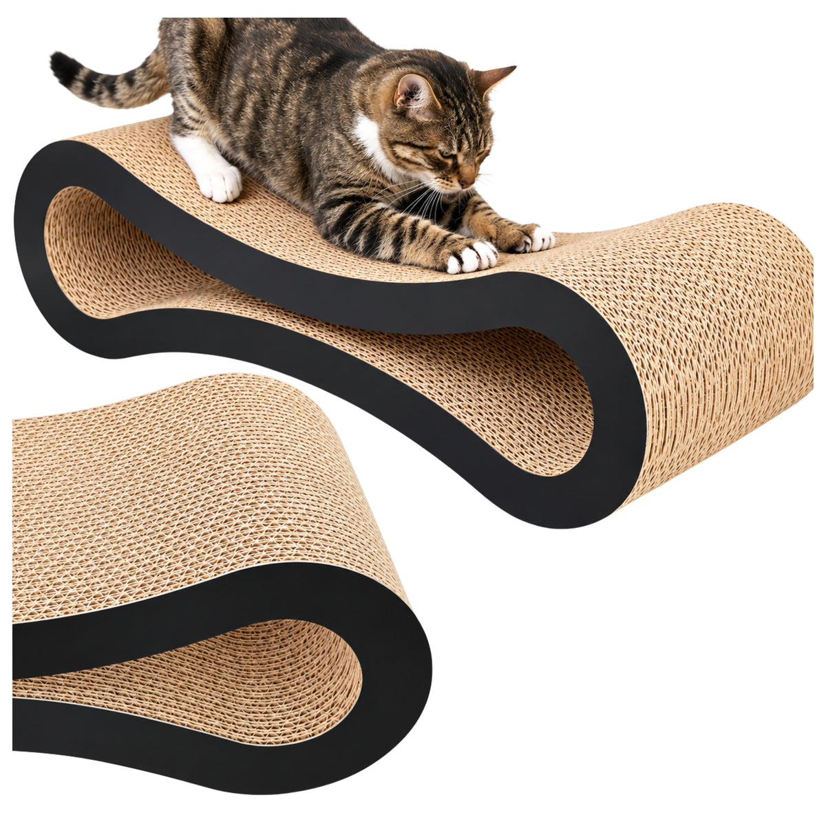CAT SCRATCHER CARDBOARD BED 56cm LARGE CATS DESIGN NUXIE