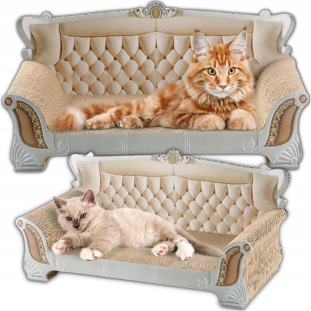 CAT SCRATCHER CARDBOARD SOFA BED COUCH CARTON LARGE 52cm Color beige