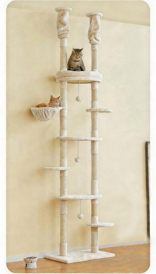 CAT SCRATCHER CEILING BASKET BED 238-258 cm Color beige
