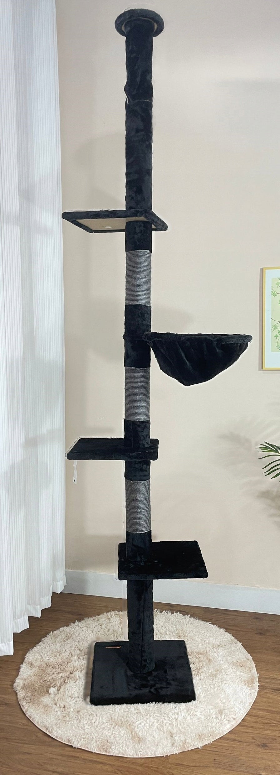 CAT SCRATCHER CEILING BLACK BASKET BED 238-258 cm Brand Drapaczek