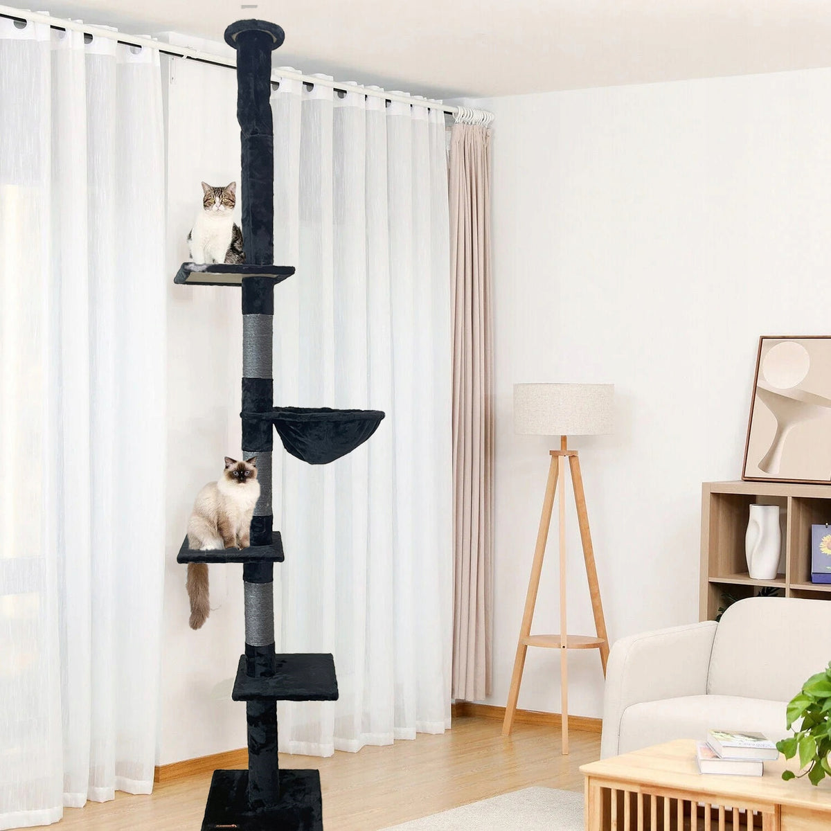 CAT SCRATCHER CEILING BLACK BASKET BED 238-258 cm