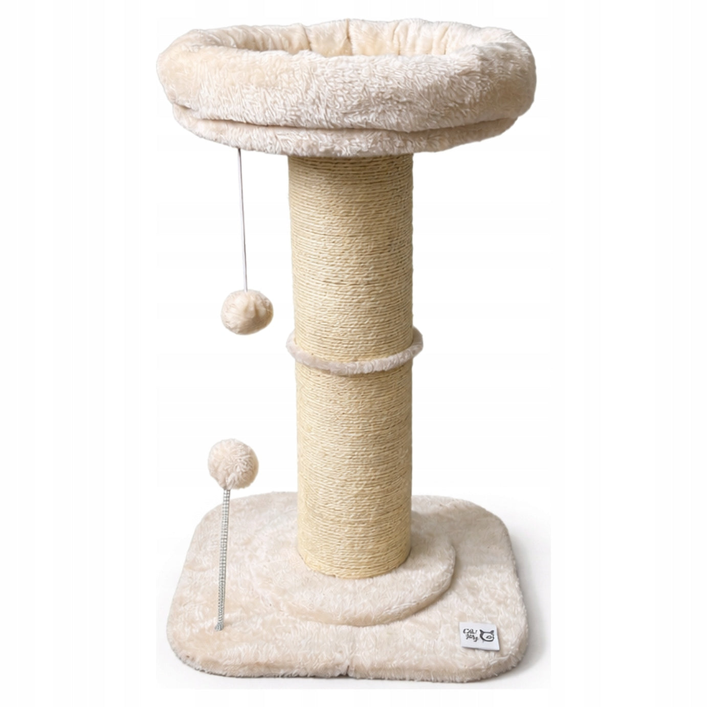 CAT SCRATCHER Cream ~PREMIUM! DIAMETER Post THICK Toy BED