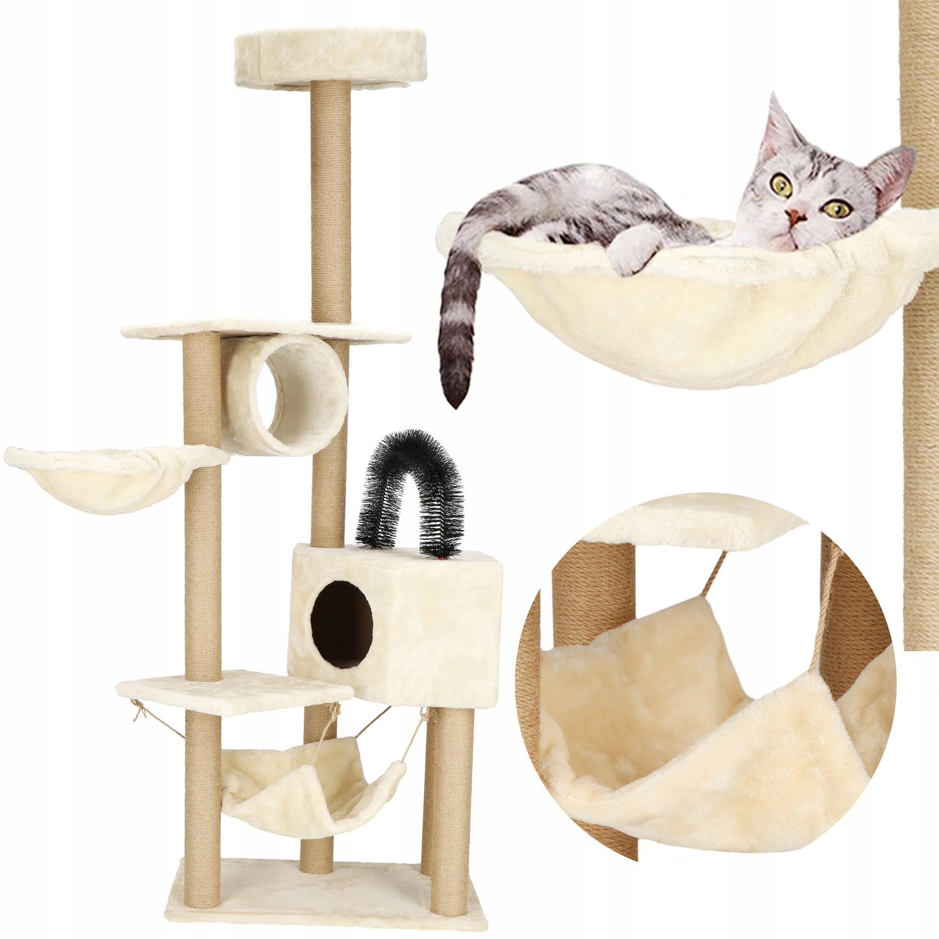 CAT SCRATCHER HIGH LARGE TOWER BED HOUSE 7 LEVELS POST Height (cm) 101 - 160 cm