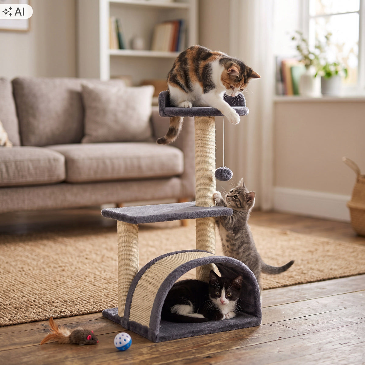 CAT SCRATCHER HIGH POST BED COTTAGE TREE TOWER BALL 67 cm Manufacturer code 611493MG