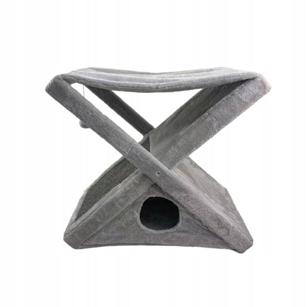 CAT SCRATCHER HOUSE BED + TOY Color other