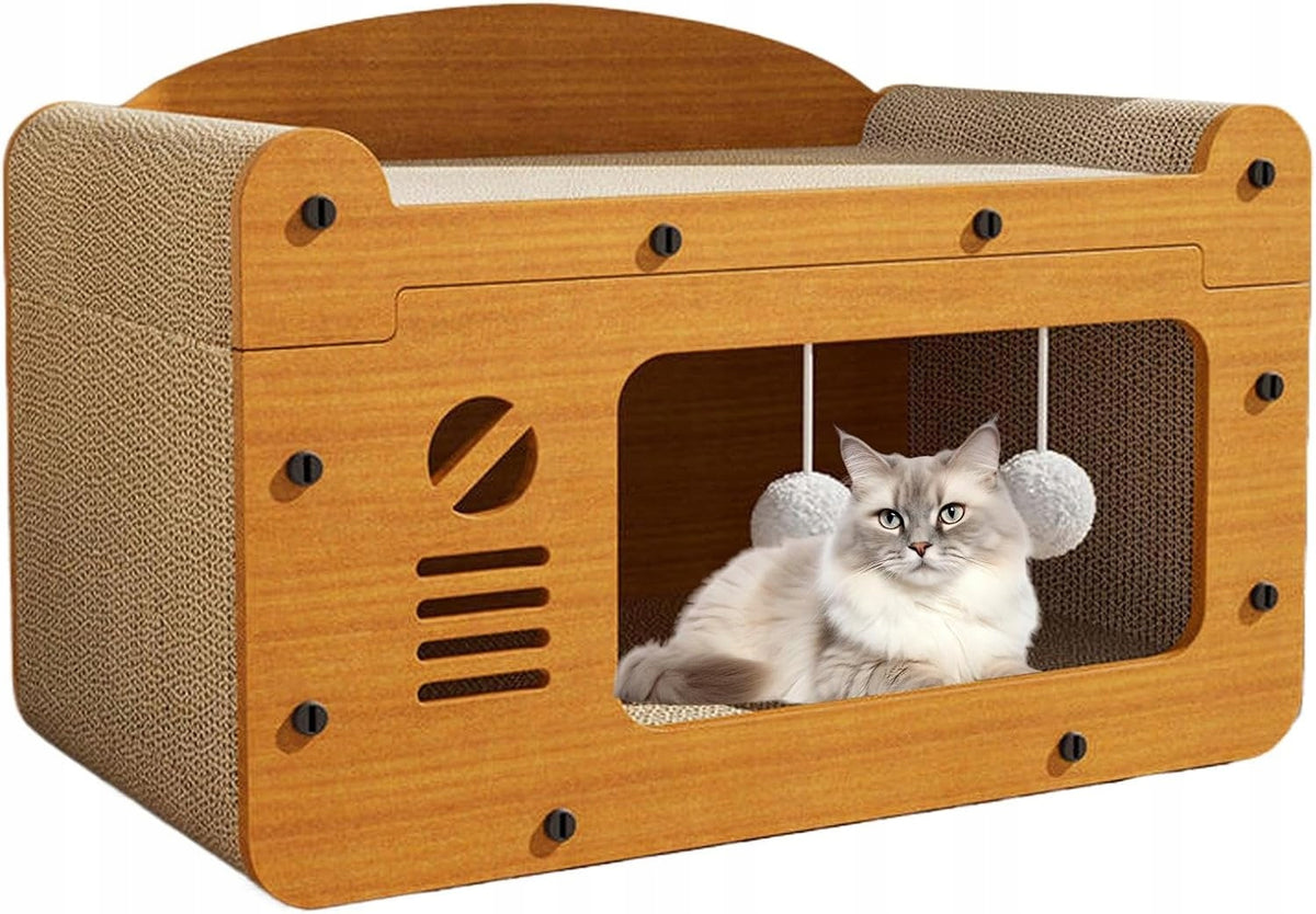 CAT SCRATCHER HOUSE BED XL Wooden Toy Booth Two-Tier ECO Manufacturer code KOT18