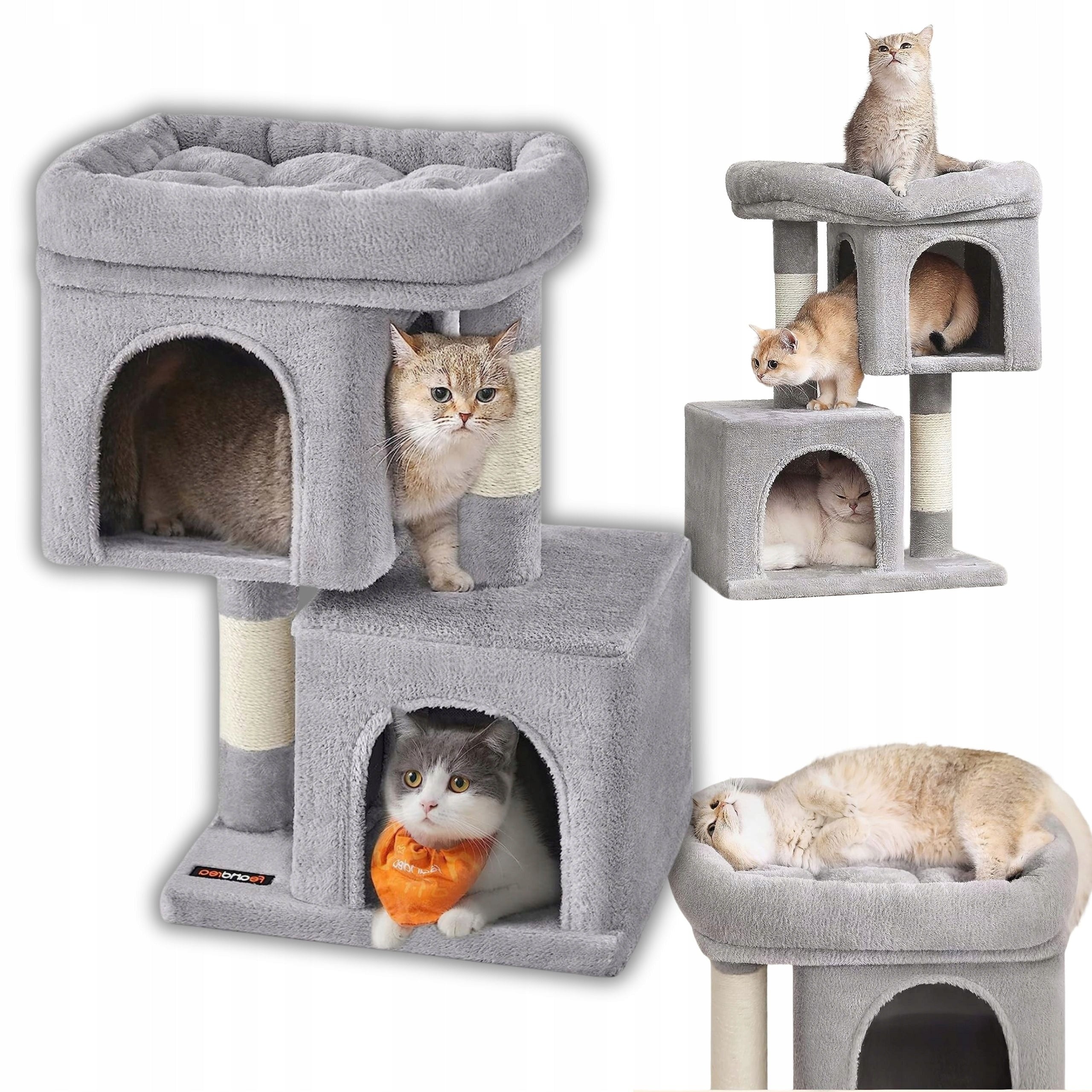 CAT SCRATCHER SMALL BED HOUSE CAVE POST SUN LOUNGER 2 LEVELS 67cm