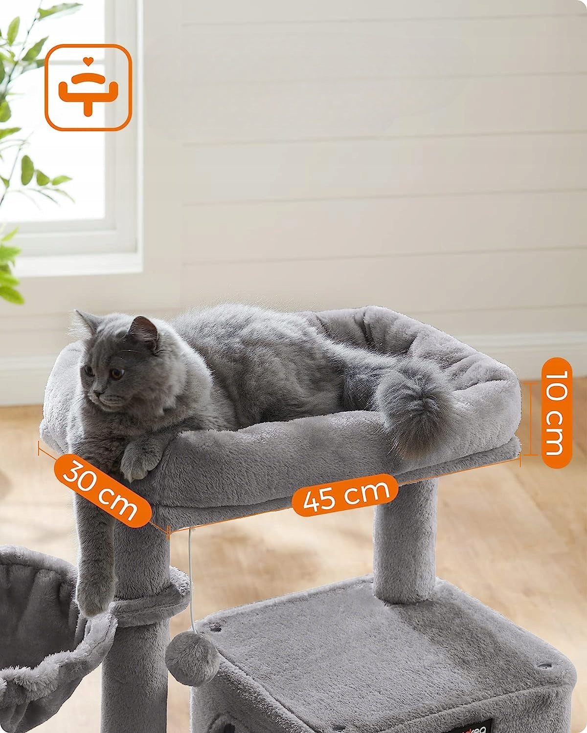 CAT SCRATCHER STABLE BED TOWER POST COTTAGE 3 LEVELS Trade name DRAPAK DLA KOTA FEANDREA DRZEWKO WIEŻA Jasnoszary MOCNY Bezpieczny Stabilny