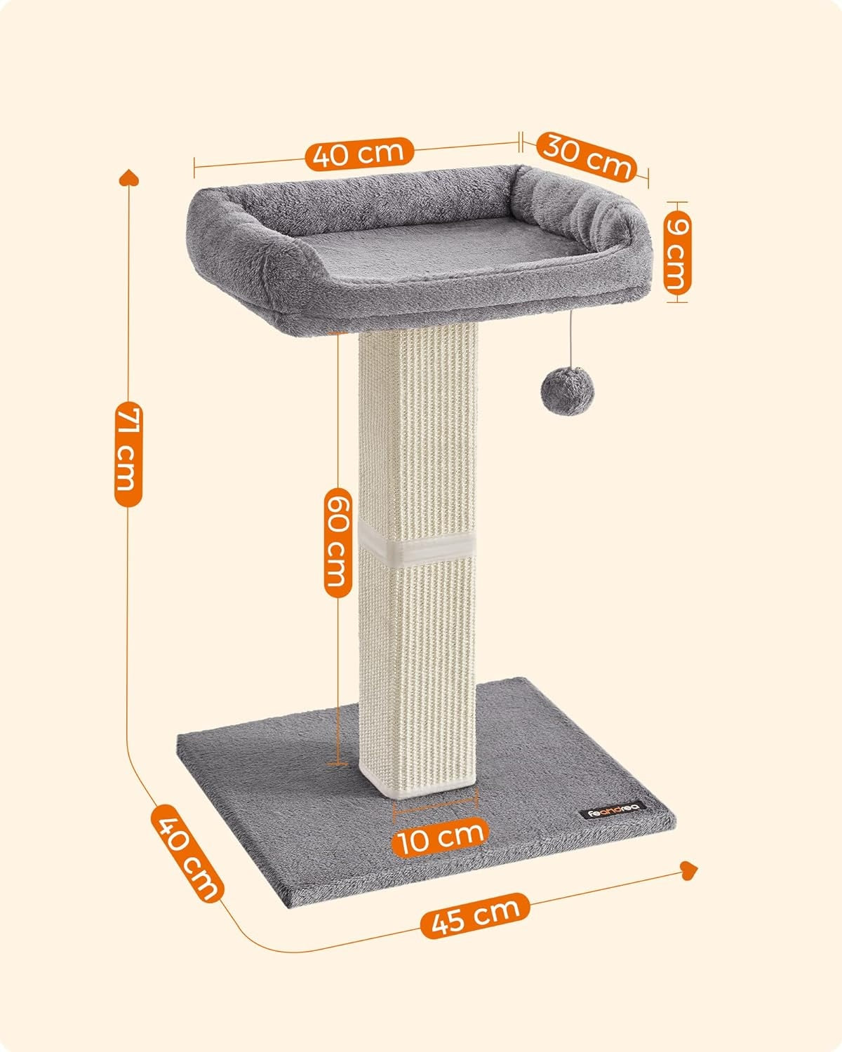 CAT SCRATCHER STABLE SISAL BED POST DECKCHAIR PLATFORM 71cm Brand no brand