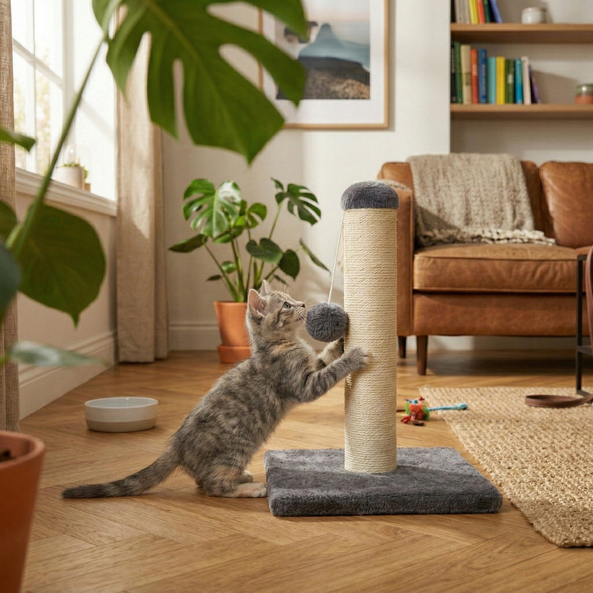 CAT SCRATCHER TOWER SCRATCHING POST SISAL BED TOY Packaging status original
