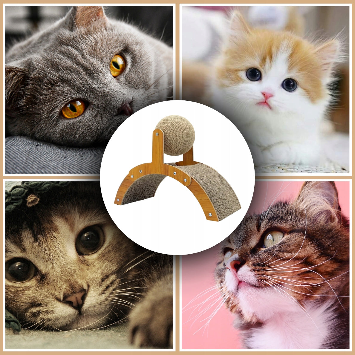 CAT SCRATCHER TOY BED TOWER WITH BALL CAT TOY Brand no brand