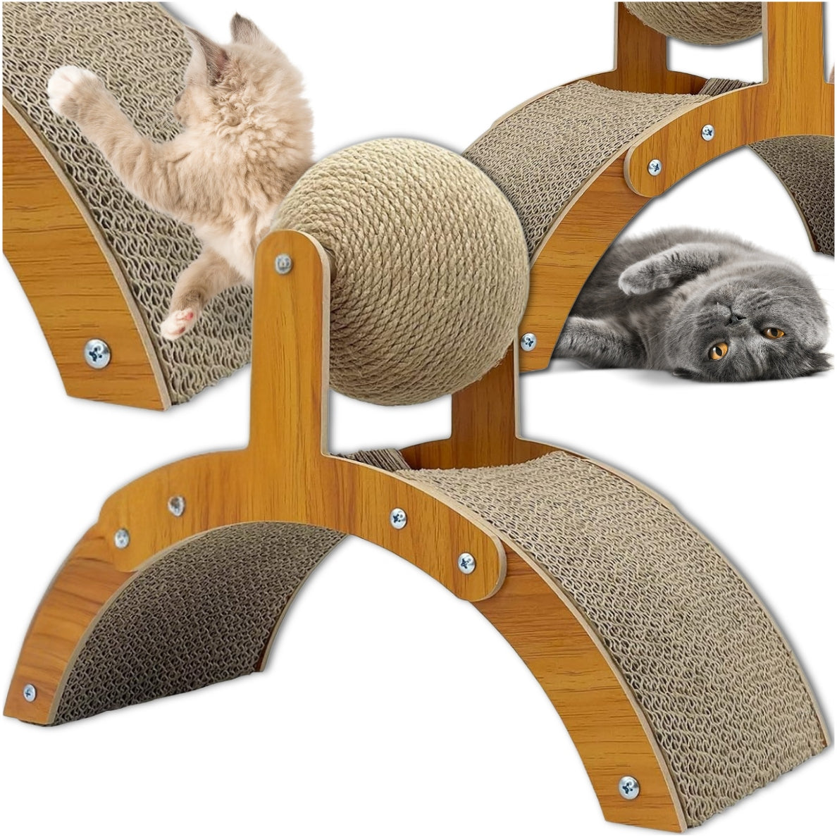 CAT SCRATCHER TOY BED TOWER WITH BALL CAT TOY
