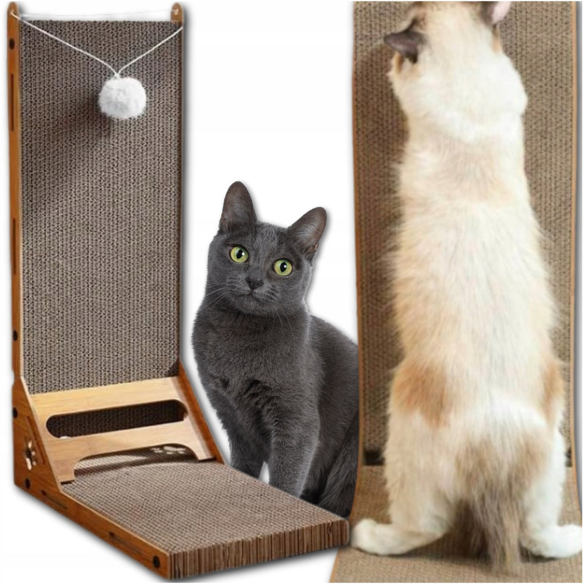 CAT SCRATCHER TOY BED TOWER WITH BALL CATNIP CAT TOY