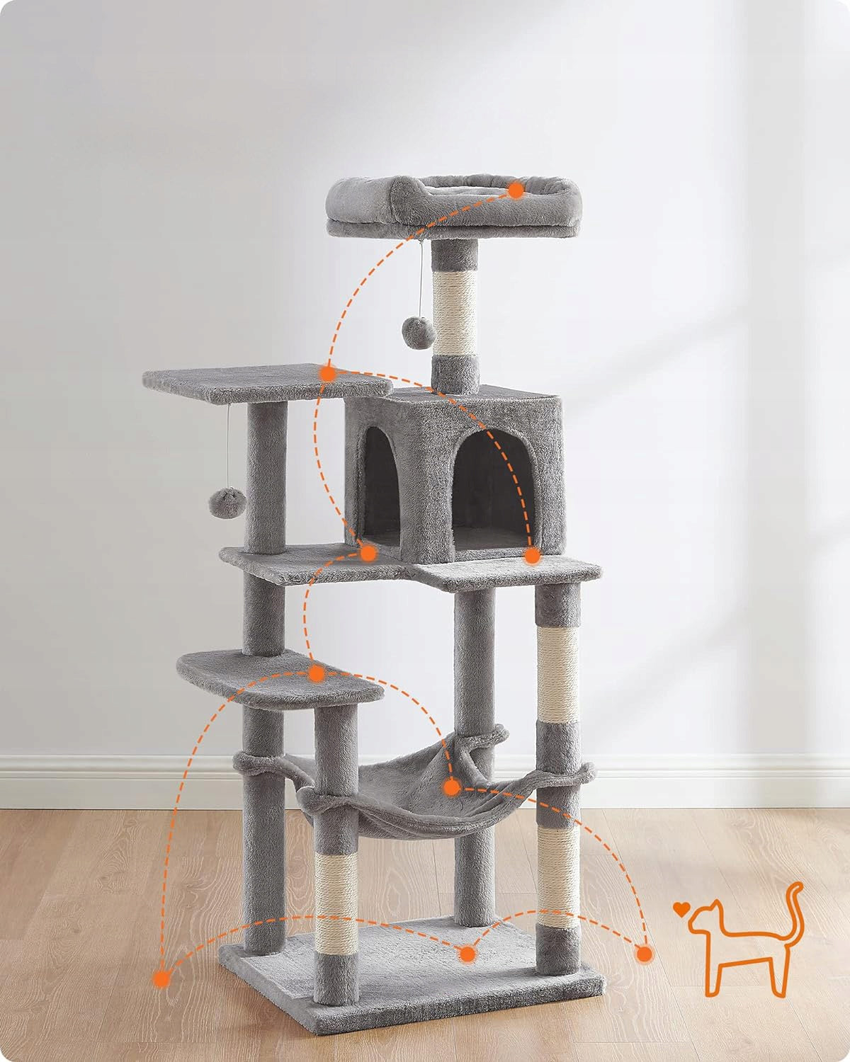 CAT SCRATCHER multi-level BED SCRATCHING POST TOWER 143cm Manufacturer code PCT161W01