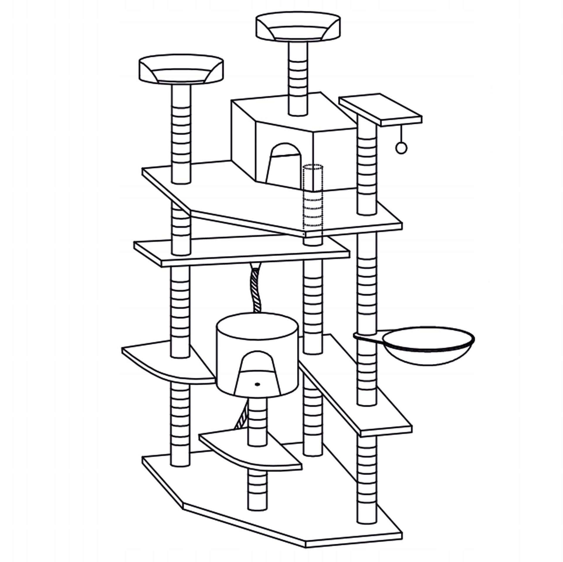 CAT SCRATCHING POST HIGH LARGE TOWER BED HOUSE 11 LEVELS POST Kind scratching tower scratching post bed tall scratching post